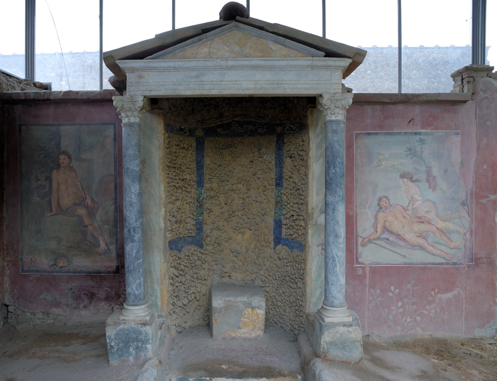 Pompei, im Haus d. Loreius Tiburtinus, Brunnen mit 2 perfekt erhaltenen Gemälden