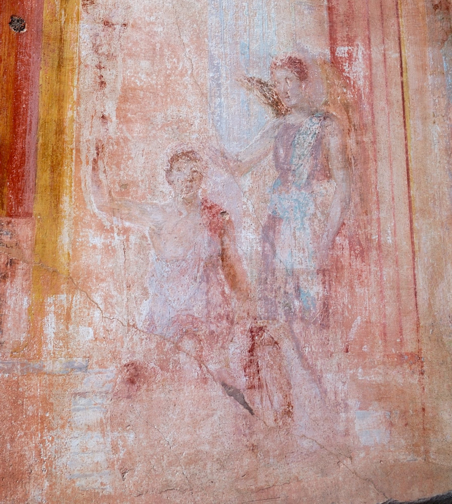 Pompei, Reste eines Gemäldes.