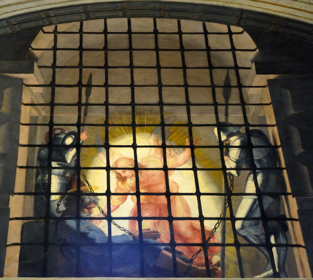 Vatikan. Museum, Die Stanzen d. Raffael, Stanza d´Eliodoro, Die Befreiung d. Petrus aus dem Kerker.