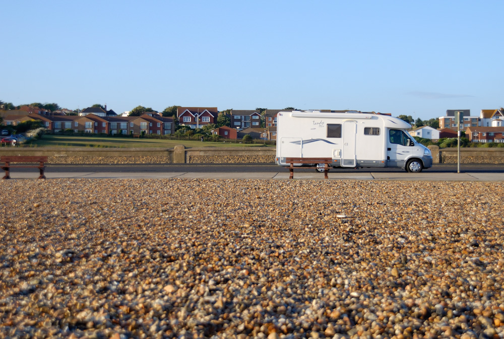 Zuvor machten wir noch einen Abendspaziergang entlang der Promenade in Seaford.