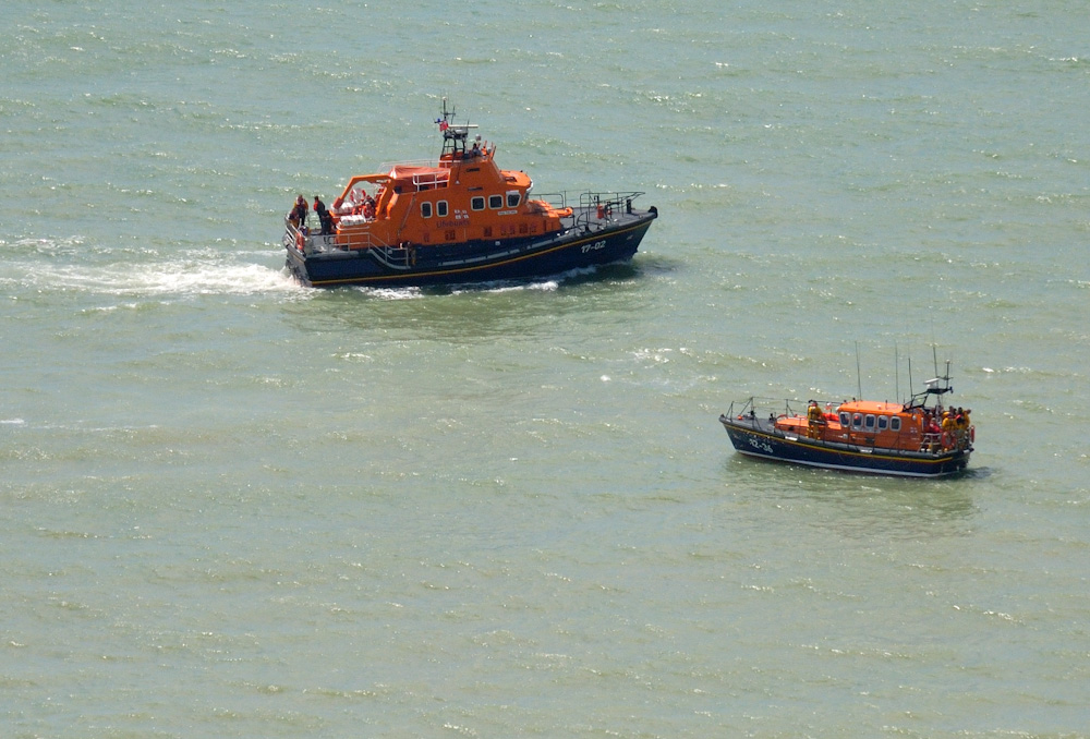 Die Lifeboats bei der Übung.