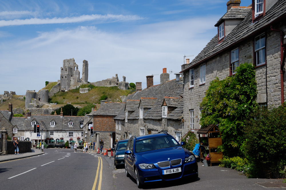 Die Ortschaft Corfe mit Blick zum Castle.