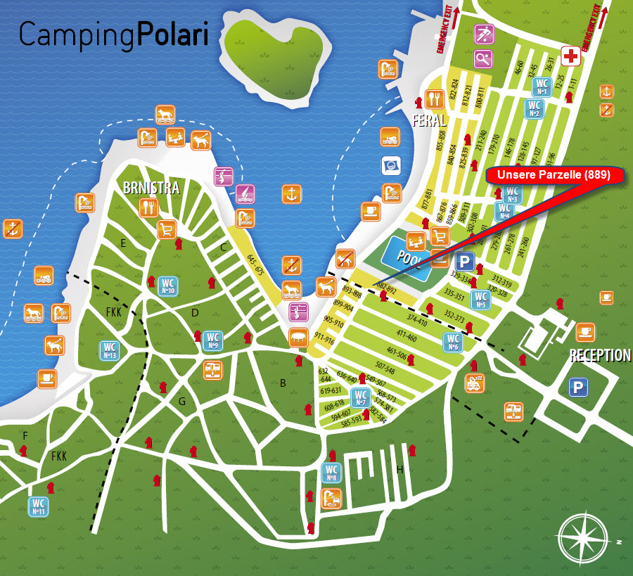 Lageplan Camp Polari nahe Rovinj