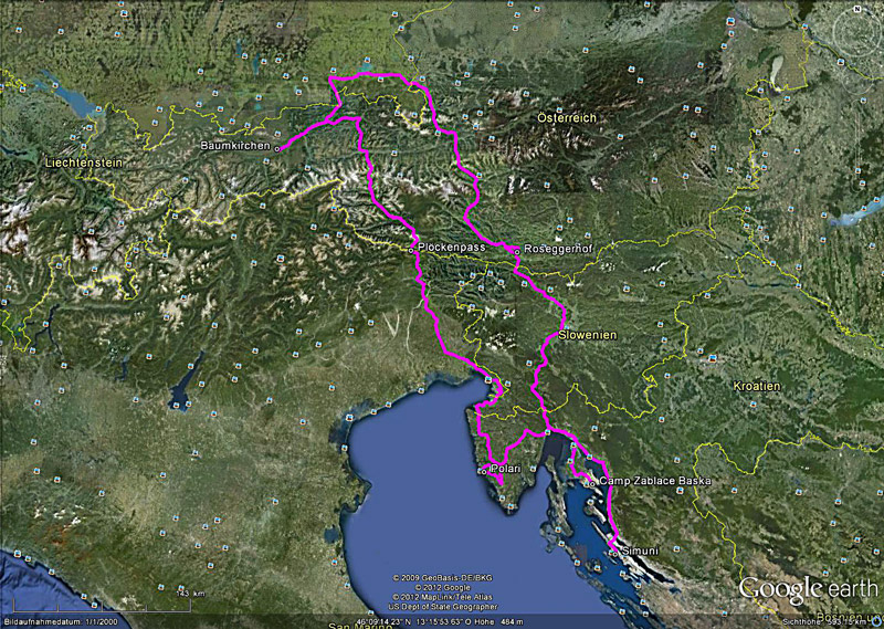 Ostern 2012 (8.4. bis 15.4./1561 km gesamt) wollen wir in Kroatien verbringen. Am 7.4. um 22:00 Uhr fahren wir los und das war eine richtige Entscheidung - so gut wie kein Verkehr auf der Autobahn - und so erreichen wir um 2:15 Uhr unseren Stellplatz in Rosegg /Kärnten. Es folgt eine ruhige Nacht, gut ausgeschlafen fahren wir weiter Richtung Pag, unser ertes Ziel ist der CP Simuni auf der Insel Pag...