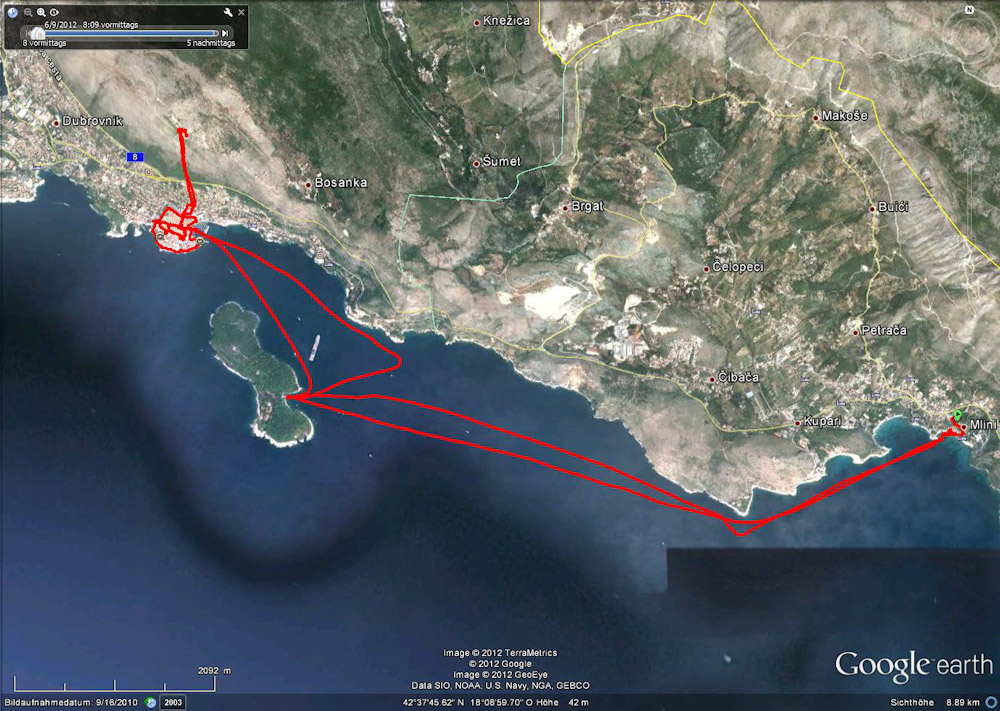 9.6. Mit dem Taxi-Boot nach Dubrovnik, um 10:00 Uhr legen wir ab...