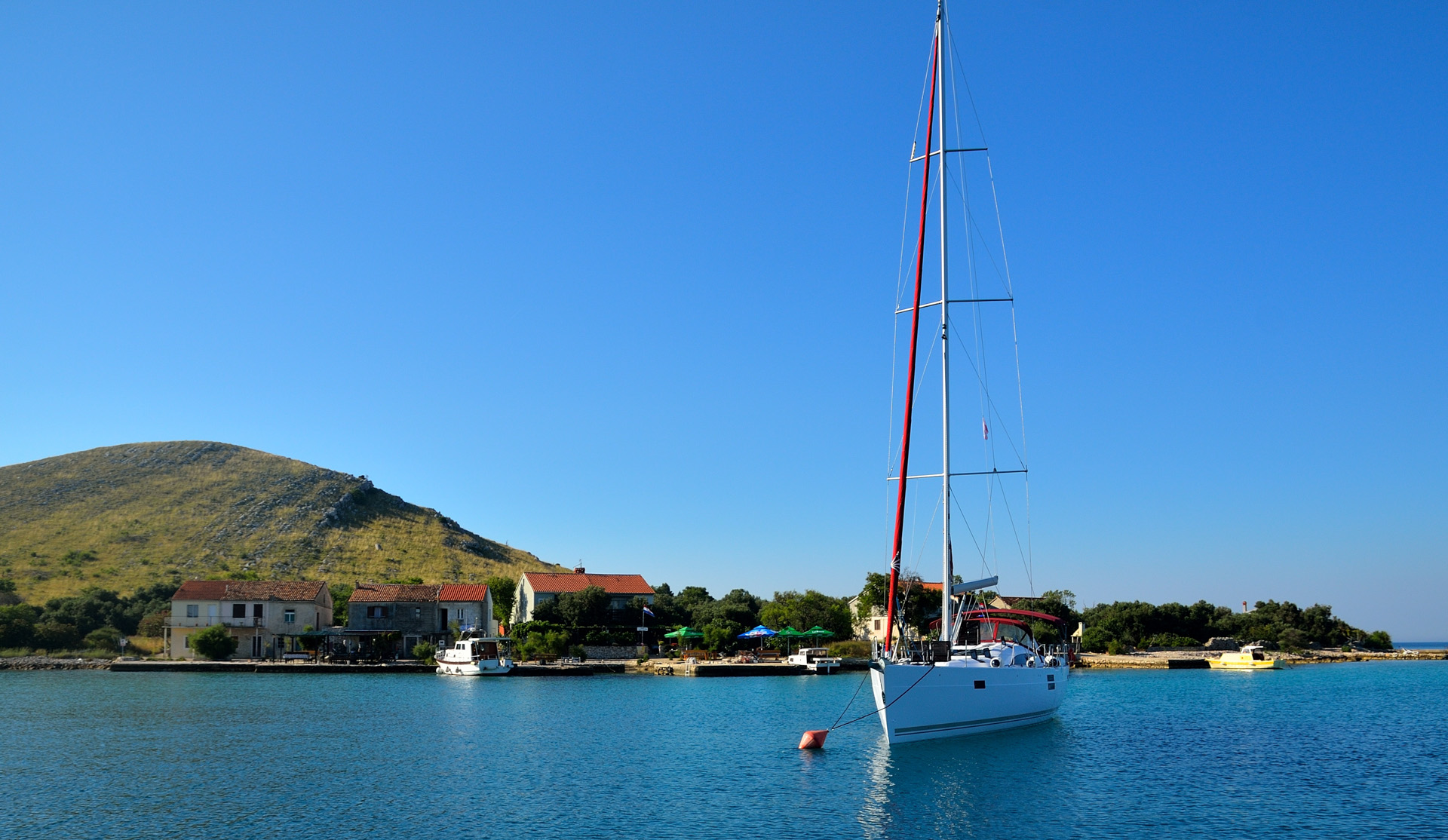 Unser Platz an der Boje bei Suha Punta auf der Insel Kornat...