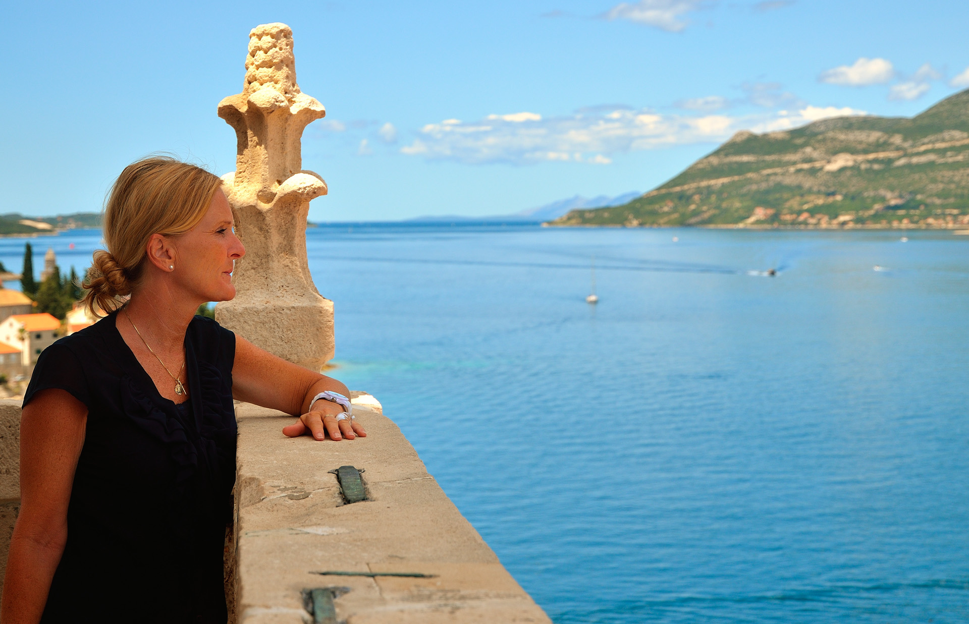 Daniela auf dem Turm der St.-Markus-Kathedrale...