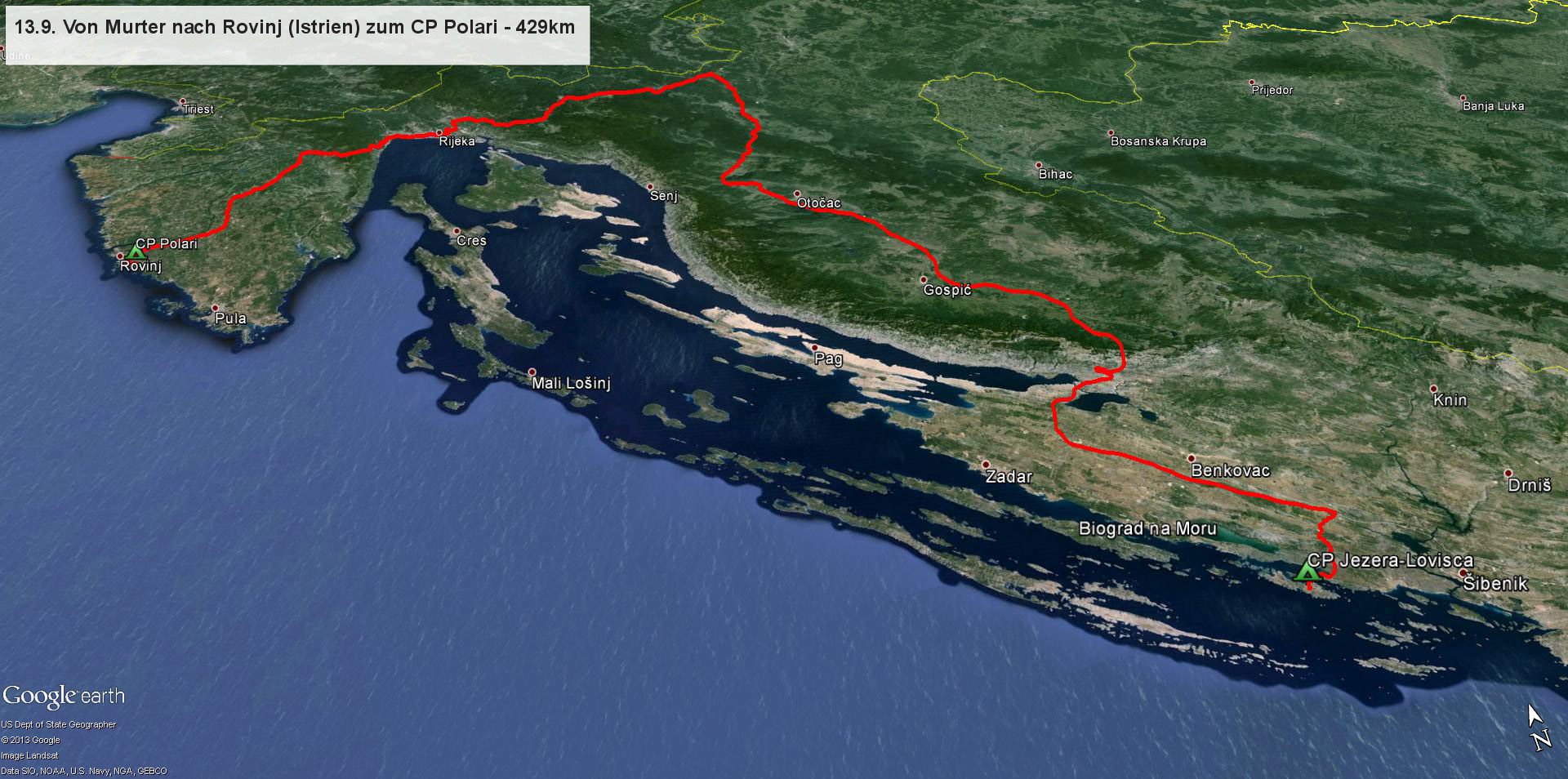 13.9. Wir wechseln nach Istrien zum Camping Polari bei Rovinj unserer letzten Station in Kroatien...