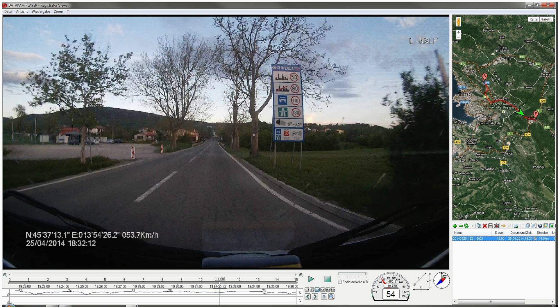 ...hinter Triest verlassen wir die Autobahn und durchqueren Slowenien auf der gebührenfreien Bundesstrasse...
