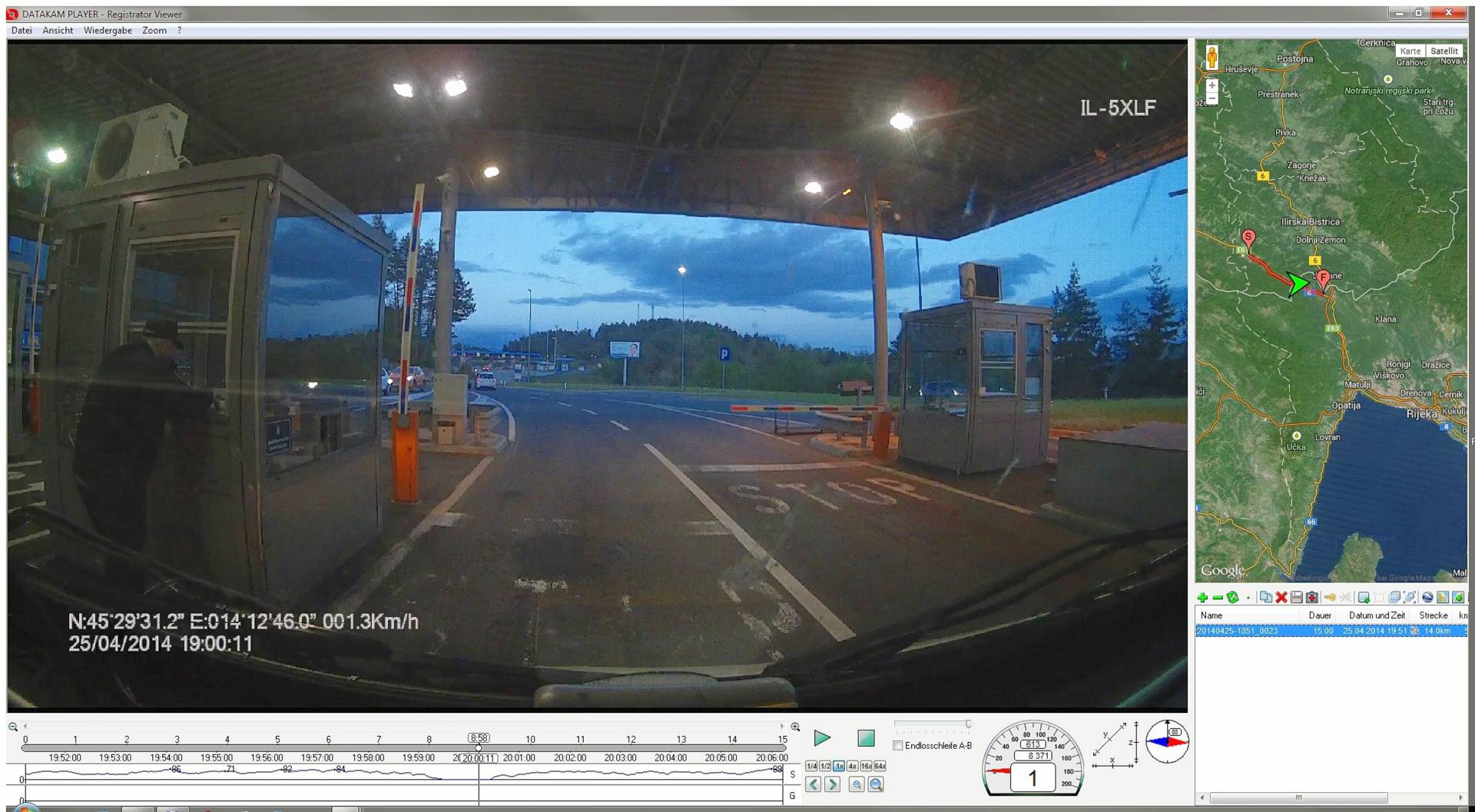 ...nach ca. 50 km auf einer sehr gut ausgebauten Strasse erreichen wir die Grenze Slowenien/Kroatien in Pasjak, die Einreise ist - wie immer - problemlos. Kurz darauf wechseln wir in Rupa auf die Autobahn, passieren Rieka und erreichen um ca. Mitternacht unser Tagesziel die Raststätte Marune beim Sveti Rok Tunnel. Hier verbringen wir eine ruhige Nacht.