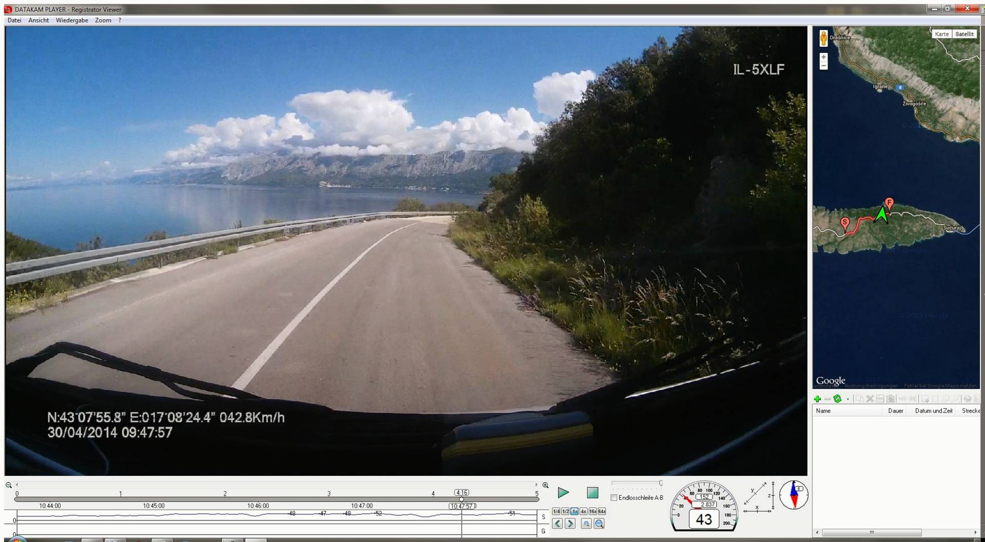 ...Blick zur Makarska-Rivera, die Orte Zivogosce und Igrane...