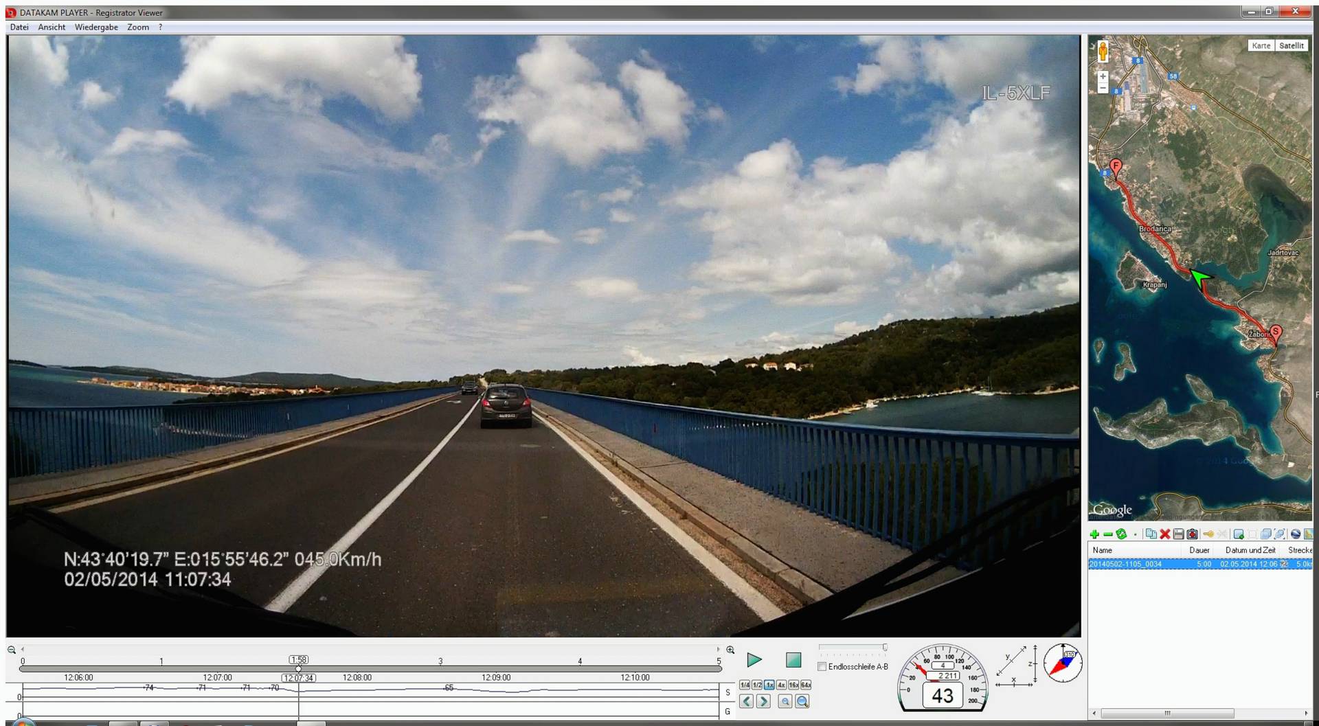 ...auf der Brücke zwischen Zaboric und Brodarica in der Nähe von Sibenik, noch ist das Wetter gut...