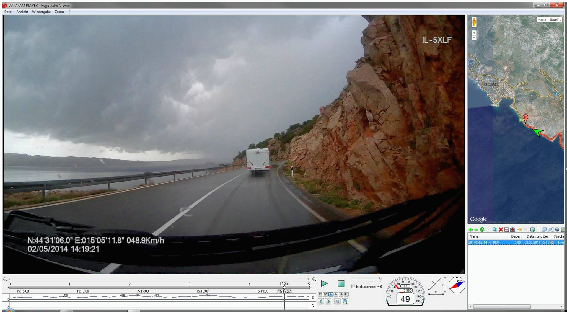 ...das Sauwetter bleibt uns aber erhalten, ein weiteres Gewitter bei Karlobag...