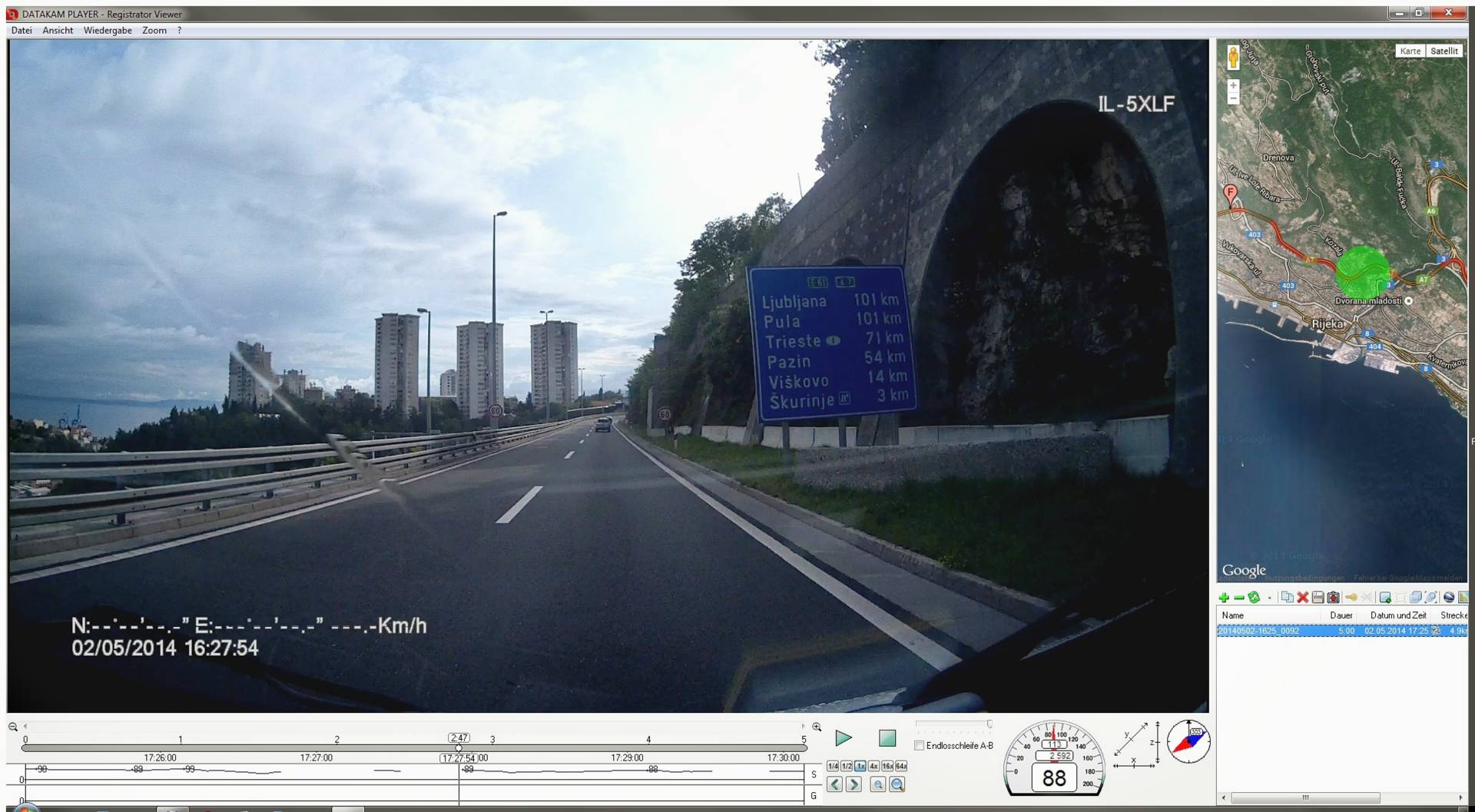 ...um halb Fünf rollen wir durch Rijeka, kaum Verkehr...