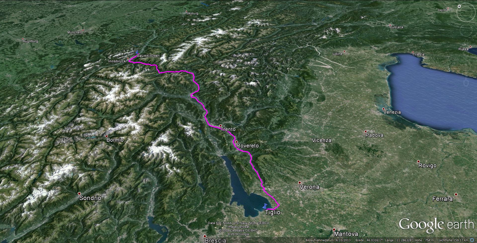 4.5. Die letzten 282 km bis nach Hause sind ja fast schon eine Heimstrecke und um 14:00 Uhr kommen wir wohlbehalten und zufrieden in Baumkirchen an. Es war wunderschön und in ca. einem Monat fahren wir eh wieder runter...