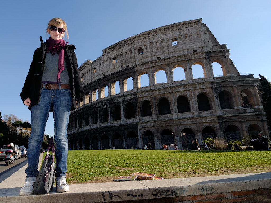 Kolloseum, an der Via d. Fori Imperiali