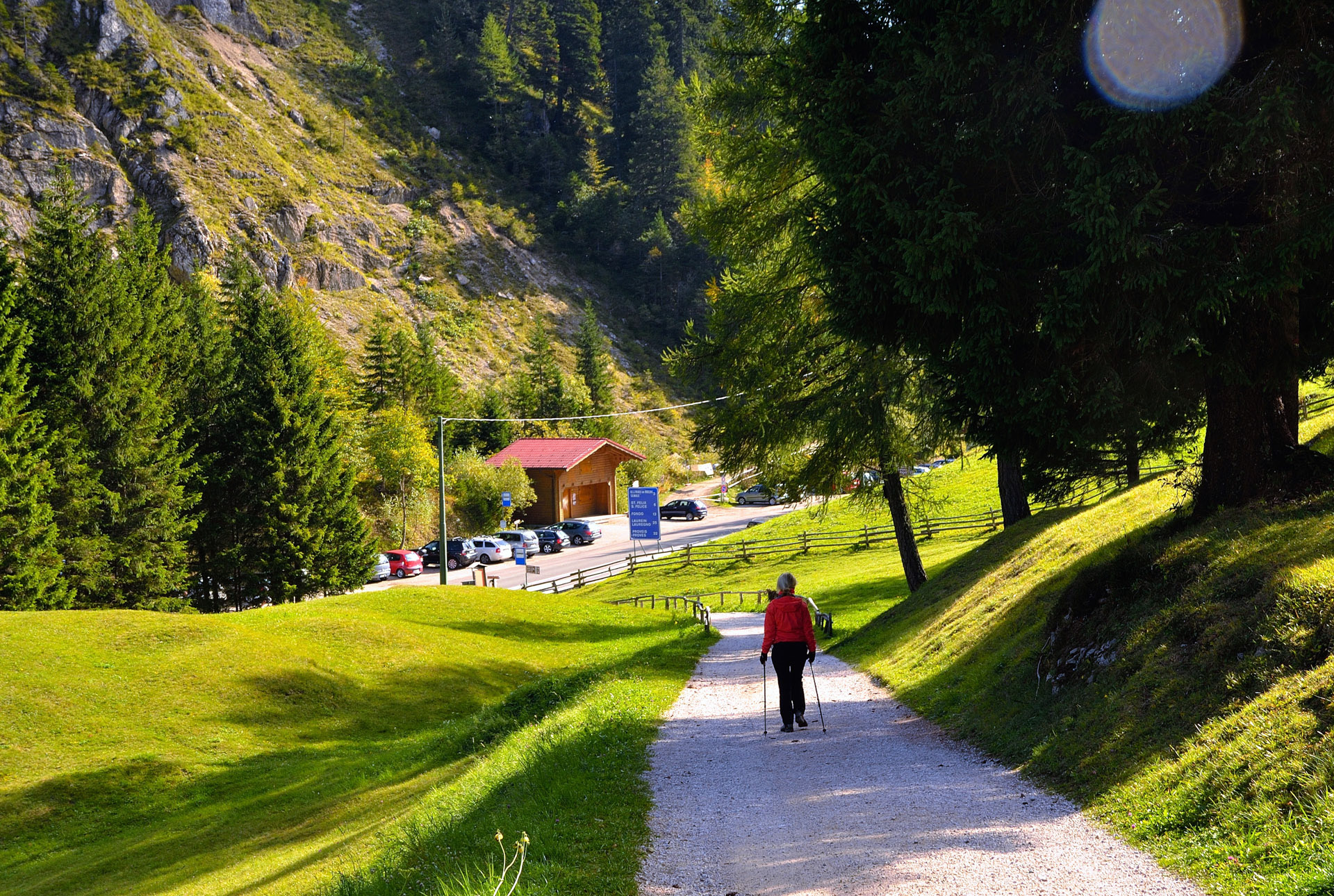 ...ehe man weiter auf Weg Nr.10 absteigt, und zuerst in �icher, dann in nord�icher Richtung durch Wald, und sp�r �eidegel�e zur�m Gampenjoch gelangt.