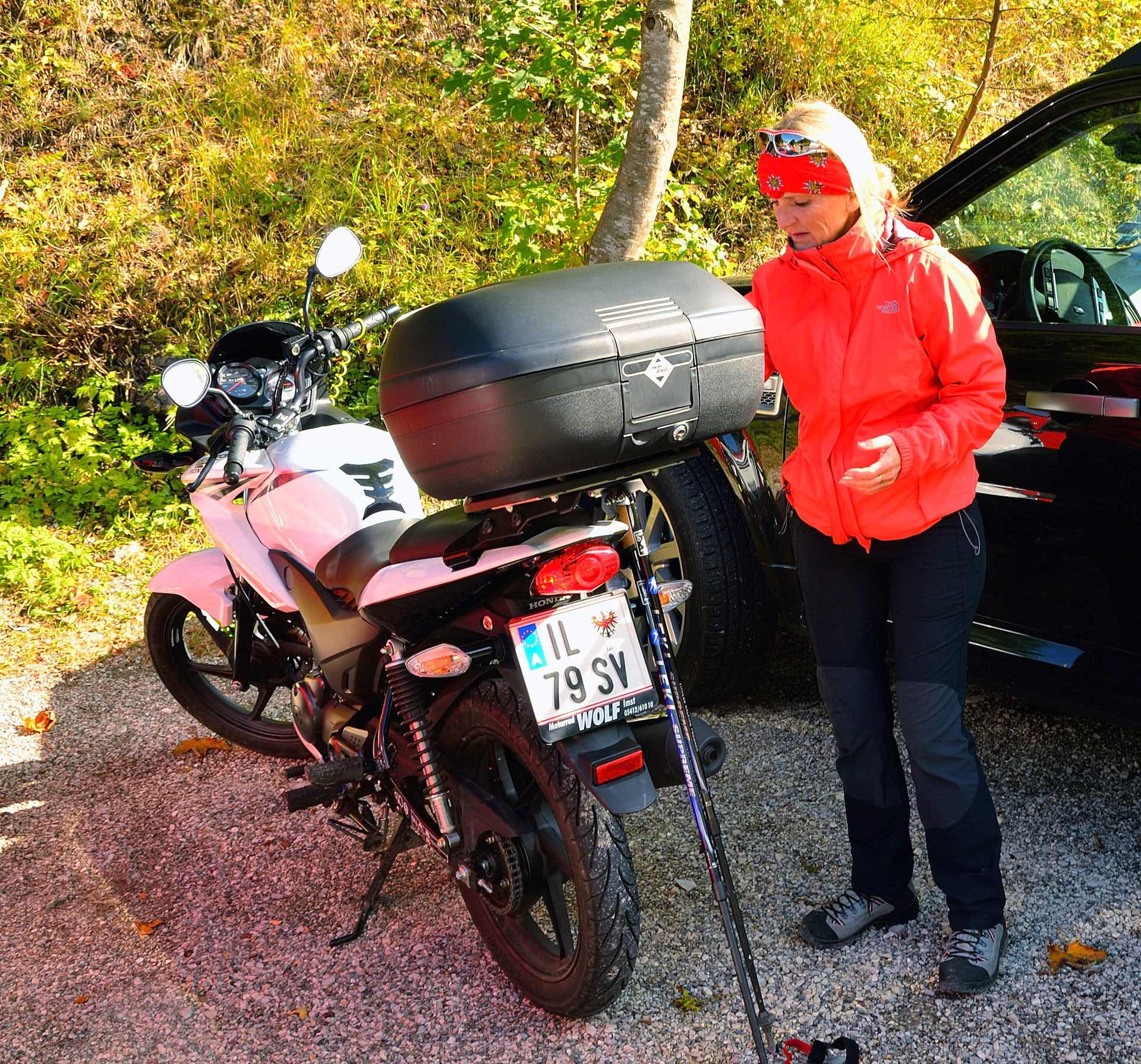 Vom Gampenpass zur�m CP mit der Honda...