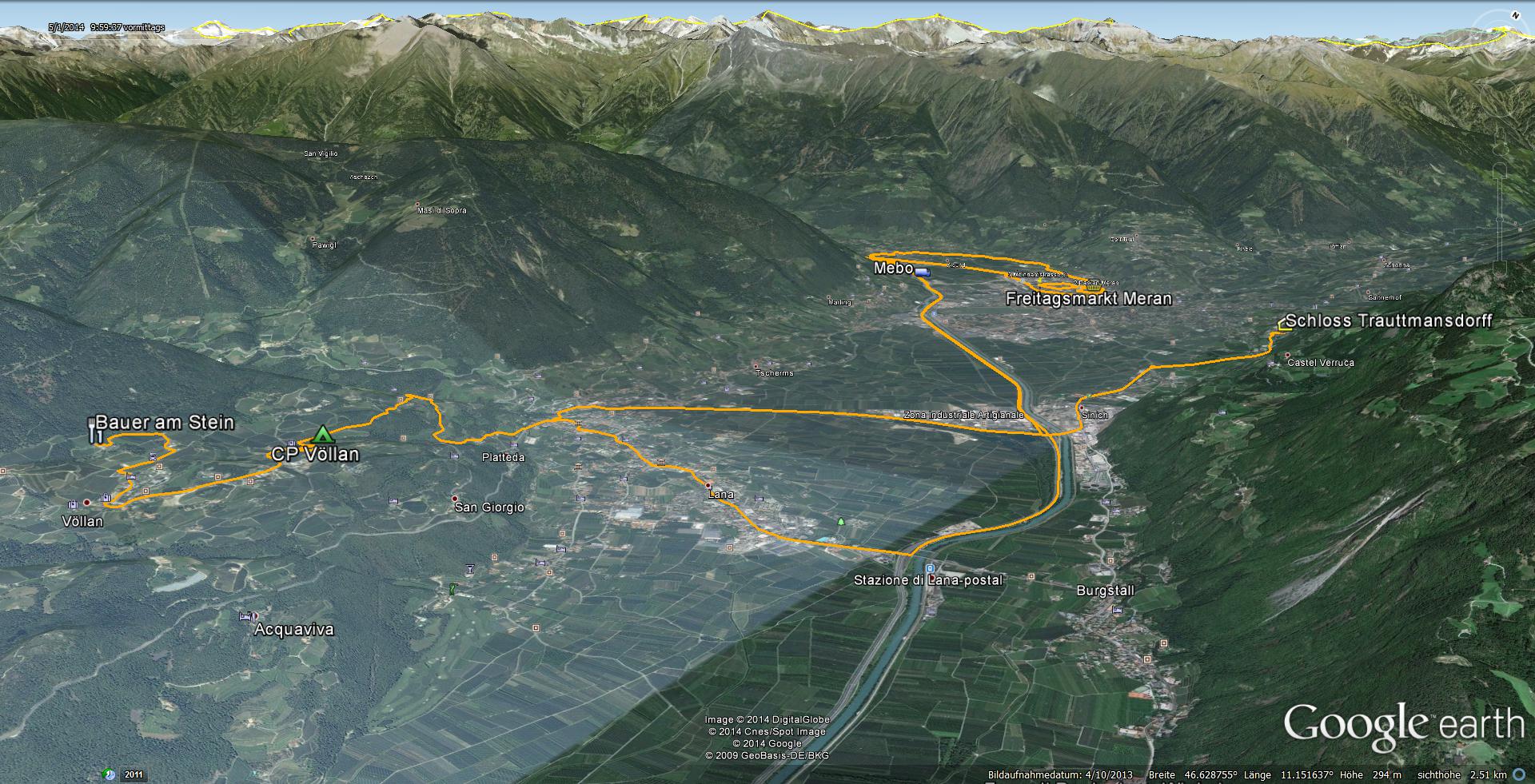 31.10. Unsere Ziele für Heute: Der Wochenmarkt in Meran, Schloss Trauttmansdorff und der Bauer am Stein in Völlan...