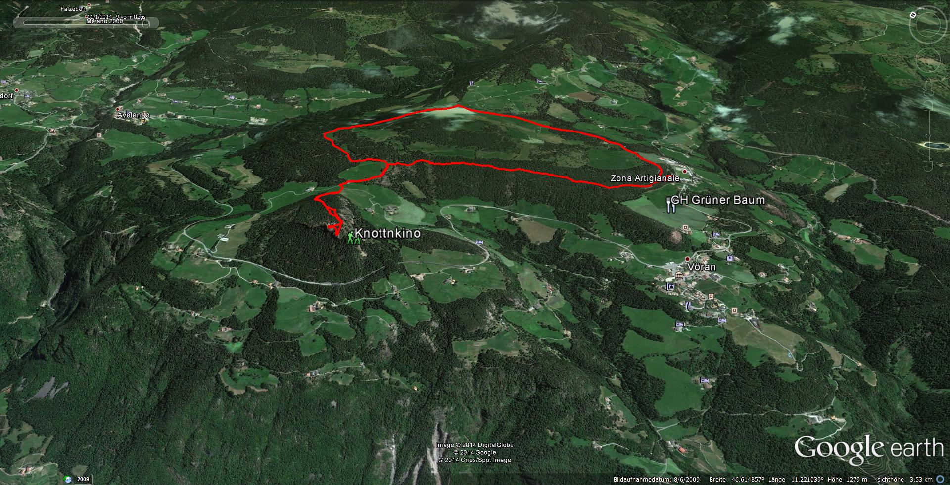 ...Nach 45 Minuten erreichen wir das Gasthaus. Wir geniessen auf der Terasse Kaffee & Kuchen und geniessen die letzten Sonnenstrahlen. Ein netter, nicht zu anstrengender Wandertag geht zu Ende. Abgebildet hier die reine Wanderstrecke (9,0 km / 250 Hm), ohne An- und Abfahrt...